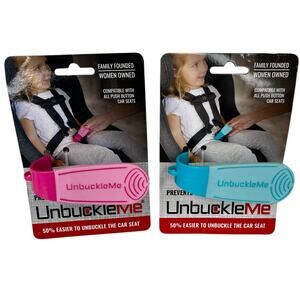 Lot of 2 UnbuckleMe Car Seat Buckle Release Tools Shark Tank Pink Blue New